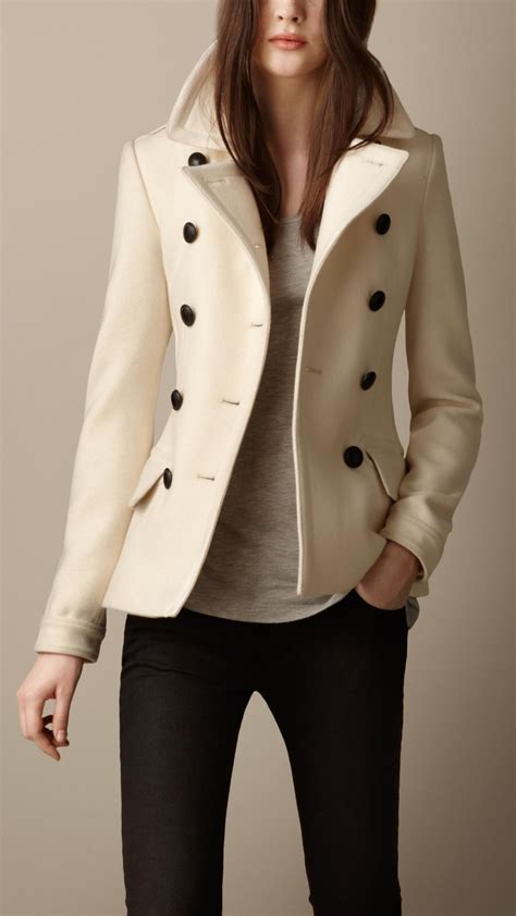 burberry women's wool pea coat|burberry pea coat men's sale.